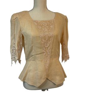 Vintage Cloak of Many Colors Peach Women's Blouse - Size 8 EUC